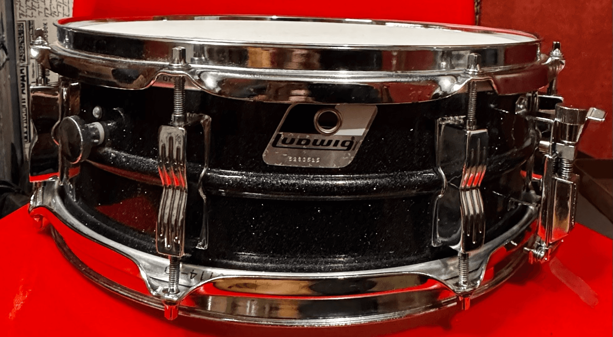 CAIXA LUDWIG ACROLITE BLACK GALAXY 14x5 1990