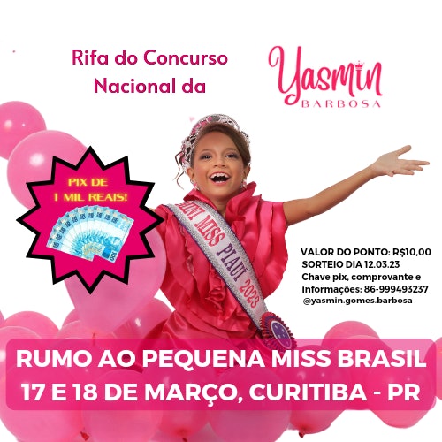 Rifa do Concurso Nacional da Yasmin Barbosa