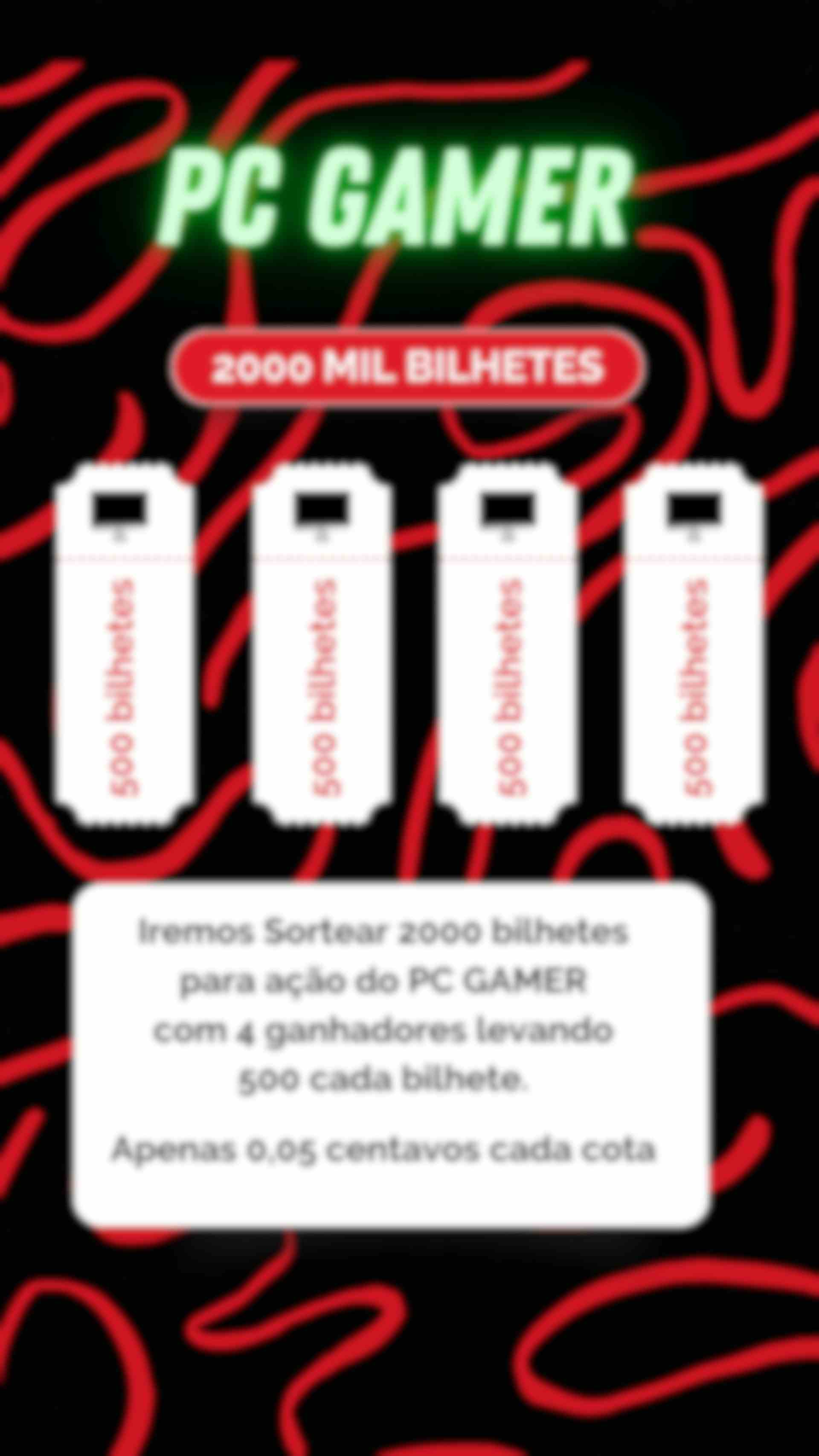 2000 MIL BILHETES PARA 9ª EDIÇÃO DO PC GAMER 4 GANHADORES 500 CADA