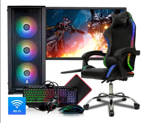 Pc completo com cadeira,monitor e perifericos