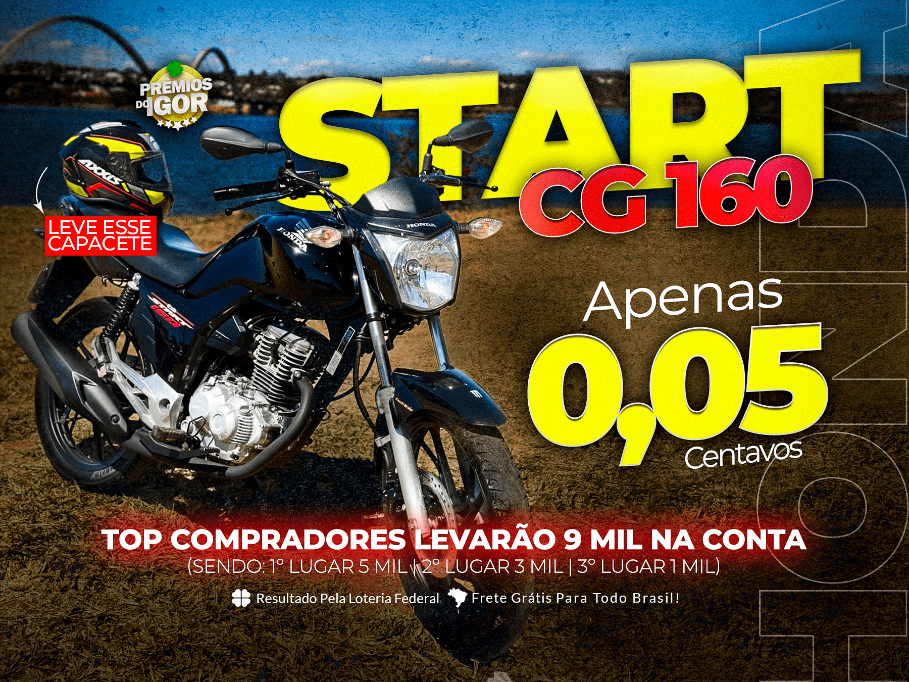 6º- ED. CG START 160 + Capacete AXXIS