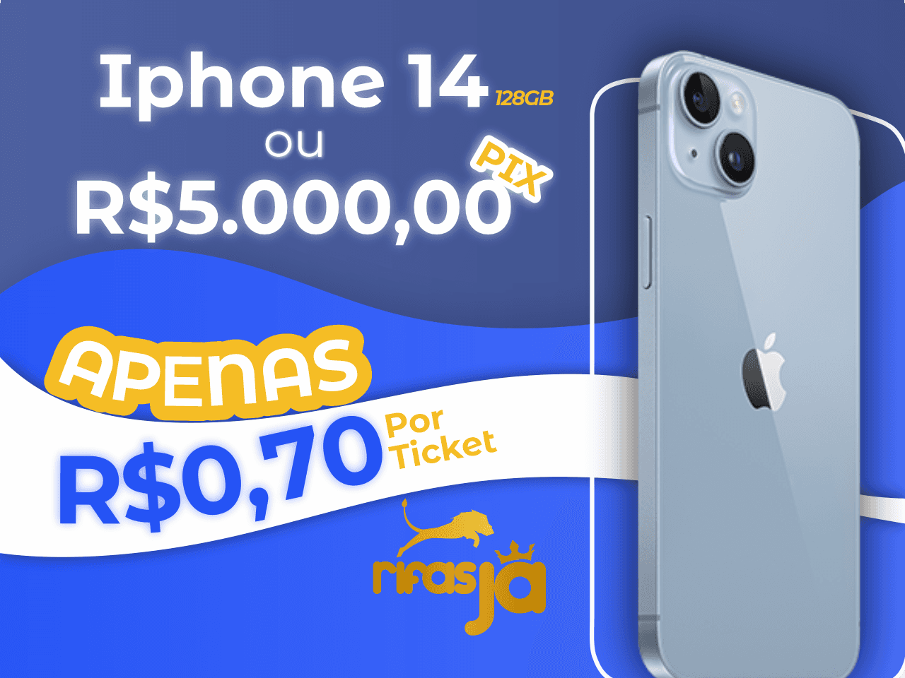 IPHONE 14 ou R$ 5.000 no PIX.