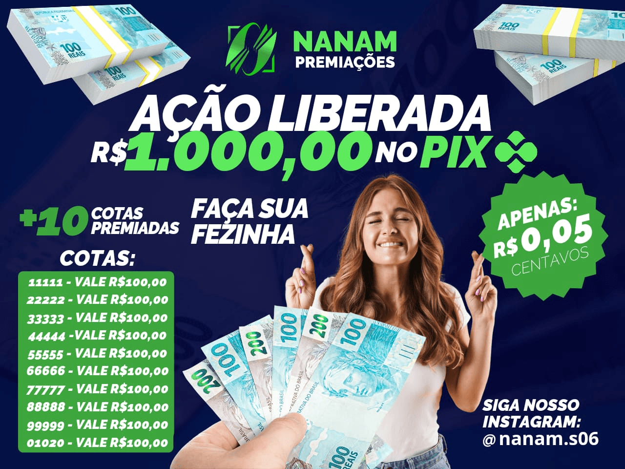 🍀AÇÃO R$1.000,00 NO PIX🍀