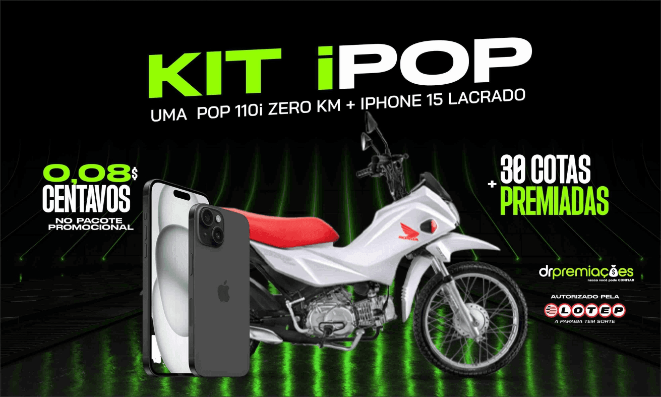 KIT iPOP - 1 POP 2024 ZERO KM + 1 IPHONE 15 LACRADO