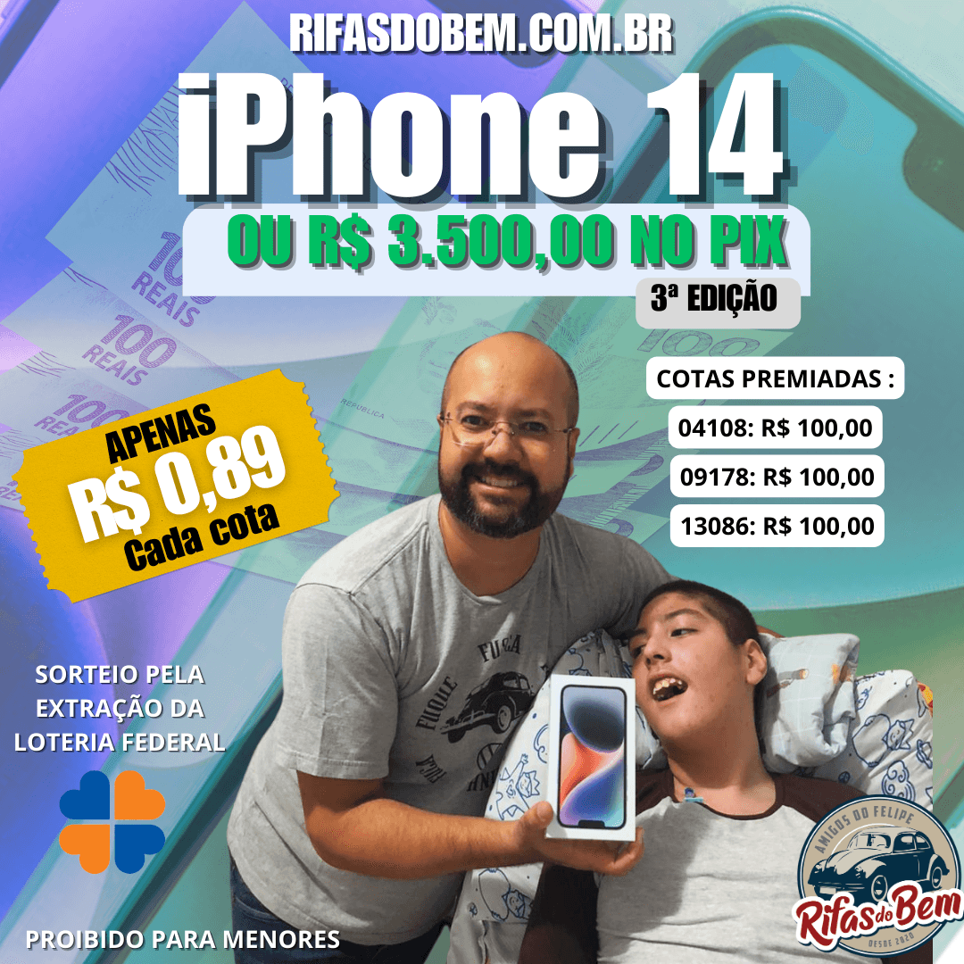 iPhone 14 Blue 128gb ou R$ 3.500,00