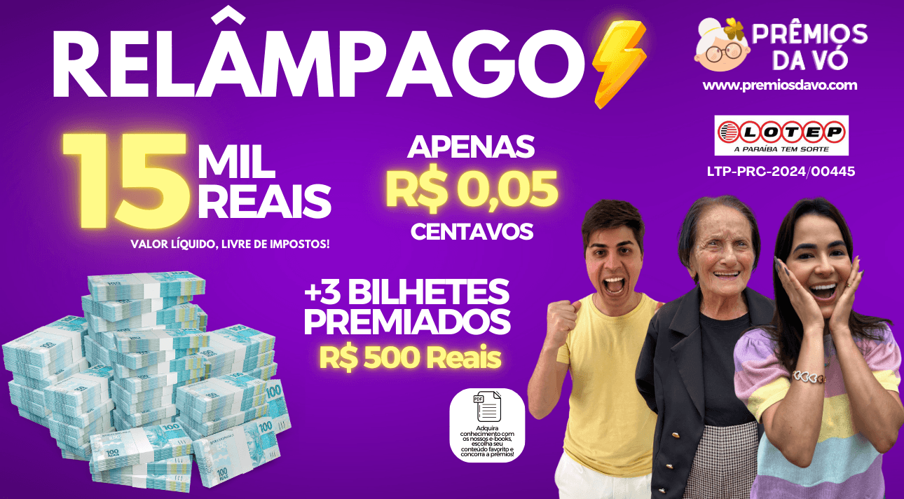 R$ 15 MIL REAIS + E-BOOK´S 😱 POR R$ 0,05 CENTAVOS