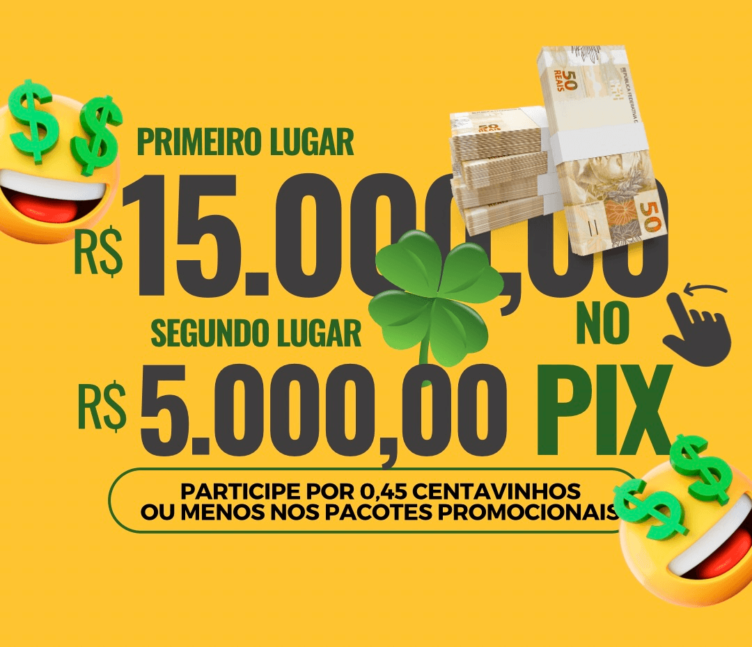 🎉 7ª Edição da Rifa do Tio Renato 🎉 💰 Prêmio de R$15.000,00 e  R$5.000,00 por apenas R$0,45! 🤑