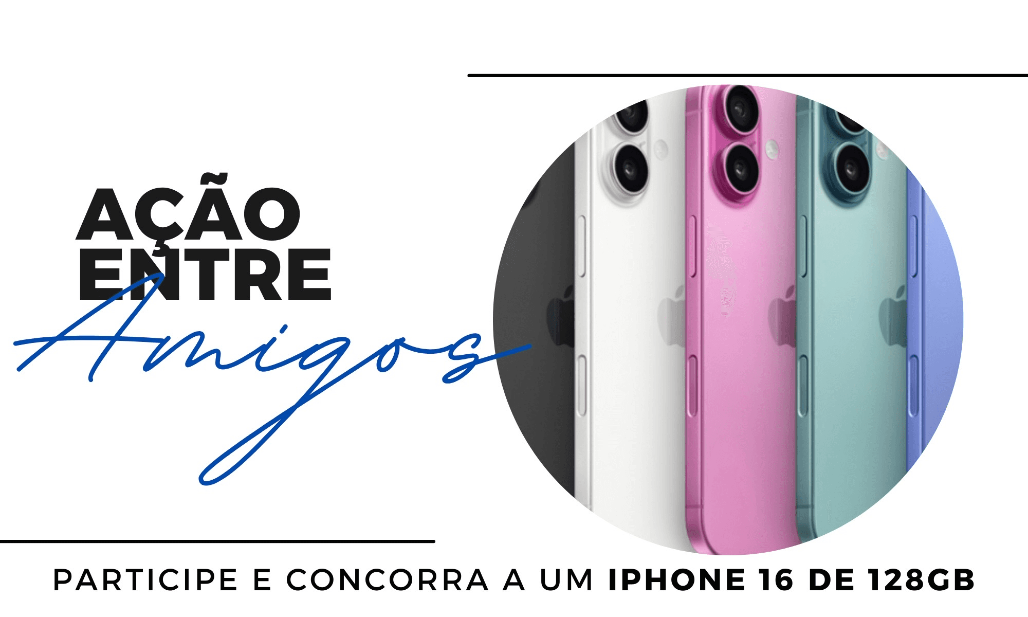 Participe e concorra a um iPhone 16 de 128gb