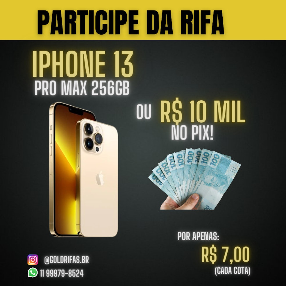 Iphone 13 Pro Max 256gb ou R$ 10Mil no PIX