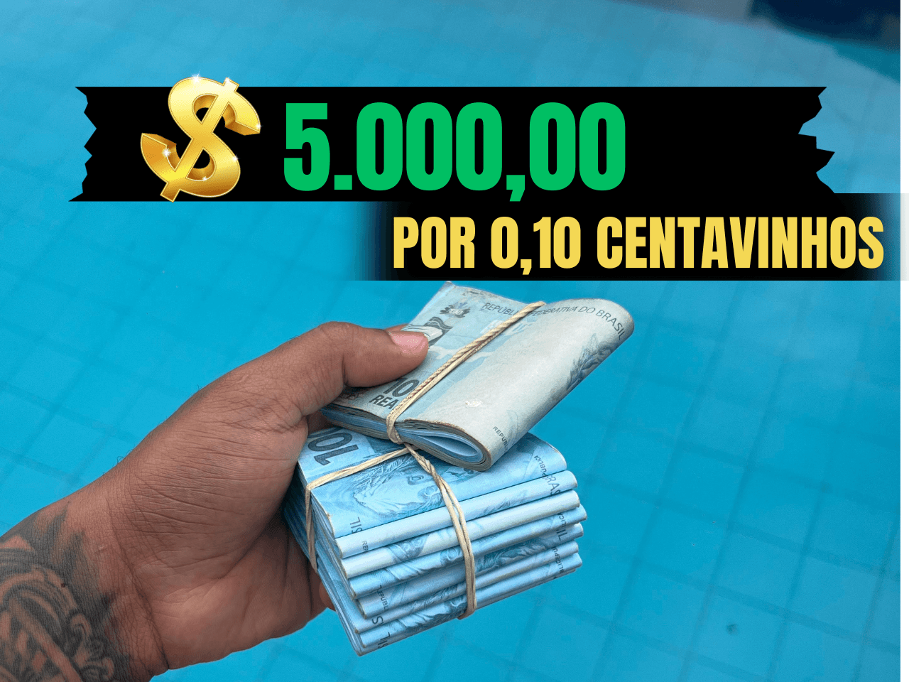 $5.000,00 NO PIX POR APENAS $0,10 CENTAVOS