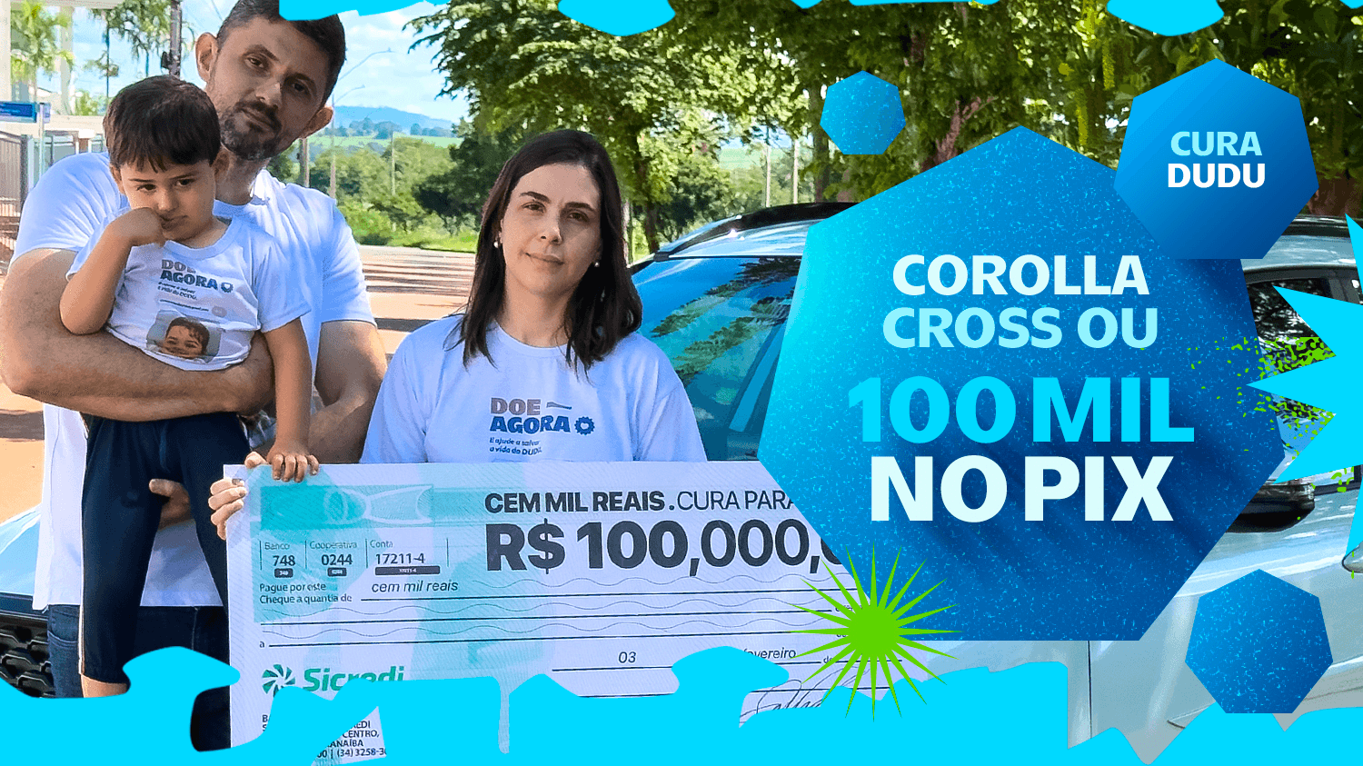 SORTEIO OFICIAL @CURAPARADUDU R$100.000,00 NO PIX OU COROLLA CROSS 2022