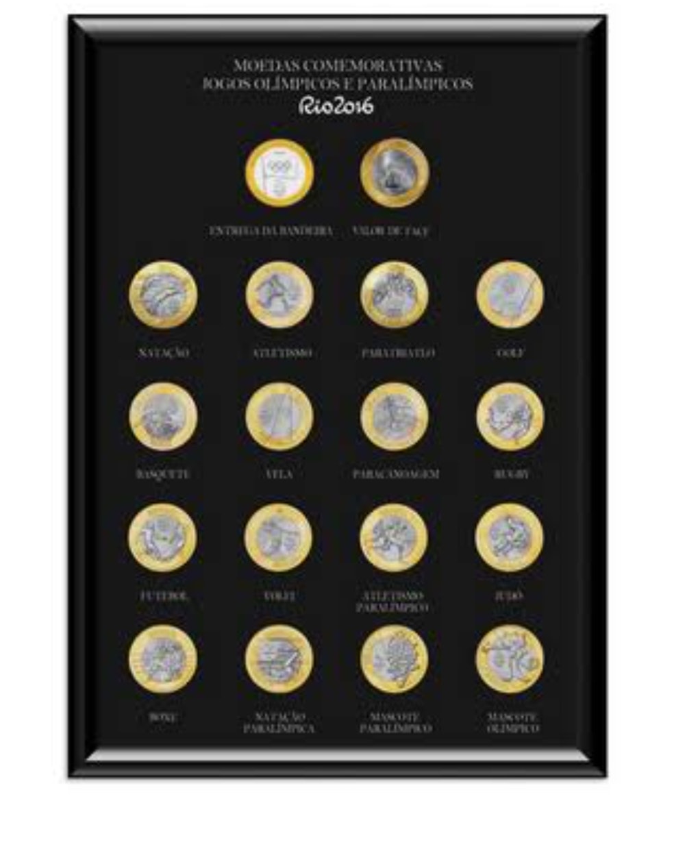 Rifa coleção de moedas Olímpiadas 2016 - Incluso dois mascotes e bandeira.